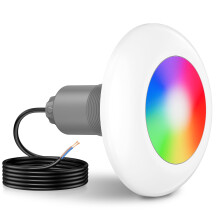 LyLmLe LED Pool Light with External Thread 2", 15W RGB Multicolor Pool Light Synchronous Control, Ø190mm