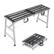Scaffolding Work Platform 1400 x 380mm Folding Hop Up Platform Steel Step Ladder Stool 270KG Load Capacity for Home, Office, Workshop and Garage