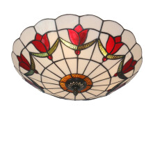 Skyweel 16 Inch Tiffany Style Ceiling Light Flush Mount Ceiling Light Flower Vintage Chandeliers Bedroom Pendant Lighting Fixtures E27 Bulbs