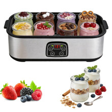 Yogurt Maker, Probiotic Yogurt Maker with 8 Glass Jars LED Display Adjustable Time and Temperature Yoghurt Maker