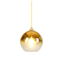MZStech Spherical Gradient Color Glass Pendant Light Modern Glass Globe Lamp Chandelier Hanging Light (Gold, 30cm)