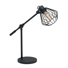 EGLO Table lamp Tabillano 1, 1 Flame Table Light Fixture Vintage, Industrial, Retro, Steel Bedside lamp, Living Room lamp in Black, lamp with Switch