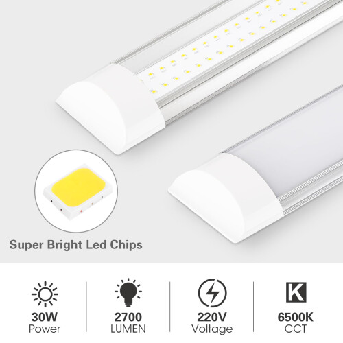 HUMIGA 3FT LED Batten Light, 30W Low Profile Wall Ceiling Surface Mounted Fitting 2