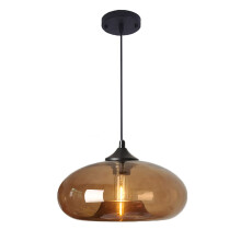 S-Cevada Industrial Vintage Colorful Glass Pendant Light Retro Loft Bar E27 Ceiling Hanging Lamp Kitchen Dining Room Bedroom Chandelier 28cm (Brown)