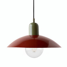 LFsem Modern Pendant Light Over Kitchen Island, Red Metal Loft Bar Ceiling Hanging Lamp