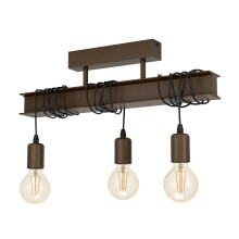 EGLO Ceiling Light Townshend 4, 3 Light Antique Brown Metal Lighting in Vintage and Industrial Style, Living Room, Bedroom and Hallway Lamp