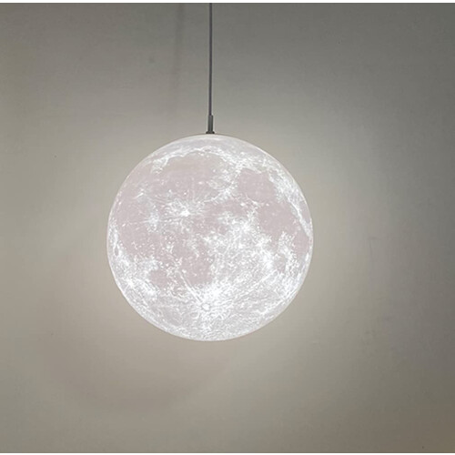 KRIPINC Moon Pendant Light, 3D Printed Moon Ceiling Light, Diameter 22cm 1