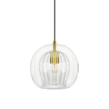 S-Cevada Stunning Double-Layer Glass Ball Pendant Light in Brass Finish, Retro E27 Loft Bar Globe Ceiling Hanging Lamp Indoor Lighting for Bedroom