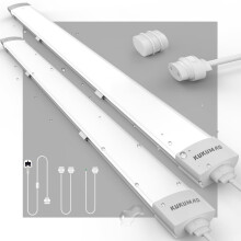 KUKUMAO LED Batten Light 6000K Daylight, Linkable LED Fluorescent 5000LM Fitting for Garage, Workshop, Office, Wall, Kitchen, Shed