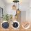 CRFASIBE 3-Light Rattan Pendant Light, E26 Boho Kitchen Island Hanging Lamp 4