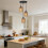 CRFASIBE 3-Light Rattan Pendant Light, E26 Boho Kitchen Island Hanging Lamp 2