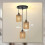 CRFASIBE 3-Light Rattan Pendant Light, E26 Boho Kitchen Island Hanging Lamp 3