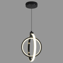 ZYBWL Modern LED Pendant Light PlatingBlack Round Ring Light Fixture Height Adjustable Chandelier Suitable for Kitchen Island Bedroom Living Room