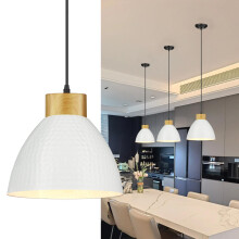 Seruno X White Pendant Light Fitting with Metal Shade, 140CM Adjustable Cable, E27 Lamp Holer Light Pendant, Ceiling Lighting Fixtures for Kitchen