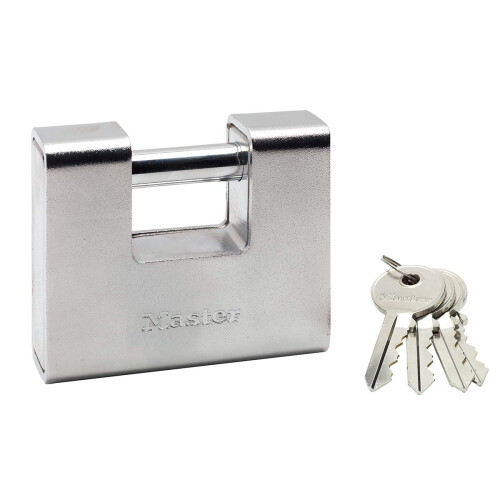 Master Lock Master Lock 690EURD Rectangular Zinc Padlock with Key, Grey, 10,4 x 9 x 2,9 cm