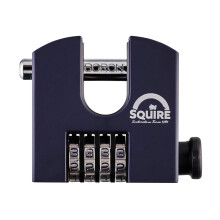 Squire Heavy Duty Padlock (SHCB65) Toughest Rotating Shackle - 4 Wheel Combination Block Padlock - Alloy Steel for Corrosion Resistance