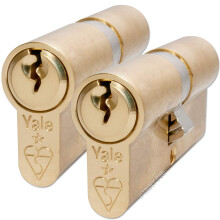 Yale KM3545-PB-KA Euro Double 1 Star Kitemarked Cylinder, 3 Keys Supplied, High Security, Boxed, Suitable for All Door Types, Brass Finish, 35:10:45