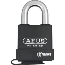 ABUS Padlock Extreme 83WP/63 - Hardened Special Steel Lock with Plastic Cover - 52937 - ABUS Security Level 9 - Black/Silver