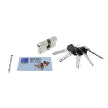 Tesa Assa Abloy, TX853070N, High Security Cylinder, TX80, Double Clutch, Long Cam, Key - Key, Nickel Plated, 30 x 70 mm