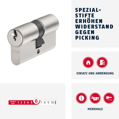 Abus ABUS E30NP 30/55 Profile Cylinder Lock with Emergency and Danger Function with 5 Keys ABUS Security Level 6 1