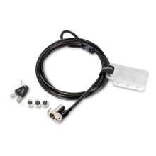 Kensington Universal 3-in-1 Keyed Laptop Lock, Computer Anti Theft Security Tether Device, 5mm Keying System Hidden Pin and 1.8m Carbon Steel Cable