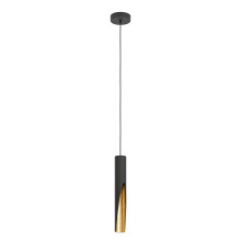 Eglo LED Pendant Light Barbotto, Ceiling Light Fitting with indirect Lighting, Hanging lamp for Dining and Living Room, Metal in Black and Gold