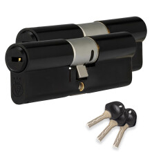 XFORT Colossus Matt Black 3 Star Kitemarked Keyed Alike Euro Cylinder Lock 35EX/35 (70mm), British Standard TS007 Anti-Snap Barrel Lock