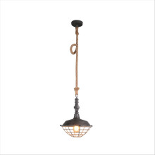 TEKLED Hemp Rope LED Ceiling Light | Silvery Grey Vintage Pendant Light | E27 Edison Screw Bulb Base | Home&Industrial Modern Design Pendant Light
