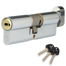 XFORT Colossus Dual Finish 3 Star Kitemarked Thumb Turn Euro Cylinder Lock 40EX/40T (80mm), British Standard TS007 Anti-Snap Barrel Lock