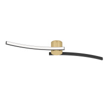 Eglo LED Ceiling lamp Aieta, Living Room Lighting, Bedroom lamp, Metal lamp in Brushed Brass and Black Plastic, Warm White, 13 x 72 cm