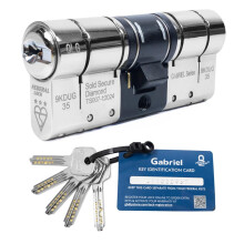 Federal Gabriel 3 Star Euro Cylinder Door Lock - Police Approved, TS007 Diamond Secure, Anti-Snap, Chrome 5 Keys - 10 Year Guarantee 40/55
