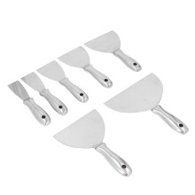 Putty Set, 7Pcs Stainless Steel Putty, Sturdy Drywall Hand Tool Kit, Paint Scrape Hang Hole, Taping for Drywall Repair, Wallpaper Removing