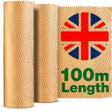 Brown Honeycomb Packing Paper Roll 100m x 30cm | Eco Bubble Wrap Alternative for Moving House | Packing Paper for Moving
