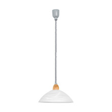 Eglo Pendant Light Lord 2, 1-Light Adjustable Hanging lamp, Classic Pendant lamp, Hanging Living Room Light Made of White Alabaster Glass
