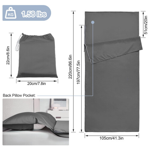 BREENHILL Long-Staple Cotton Sleeping Bag Liner, 41 x 86 in 1