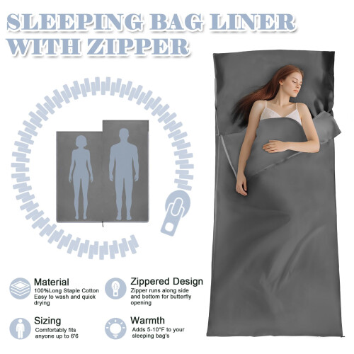 BREENHILL Long-Staple Cotton Sleeping Bag Liner, 41 x 86 in 2