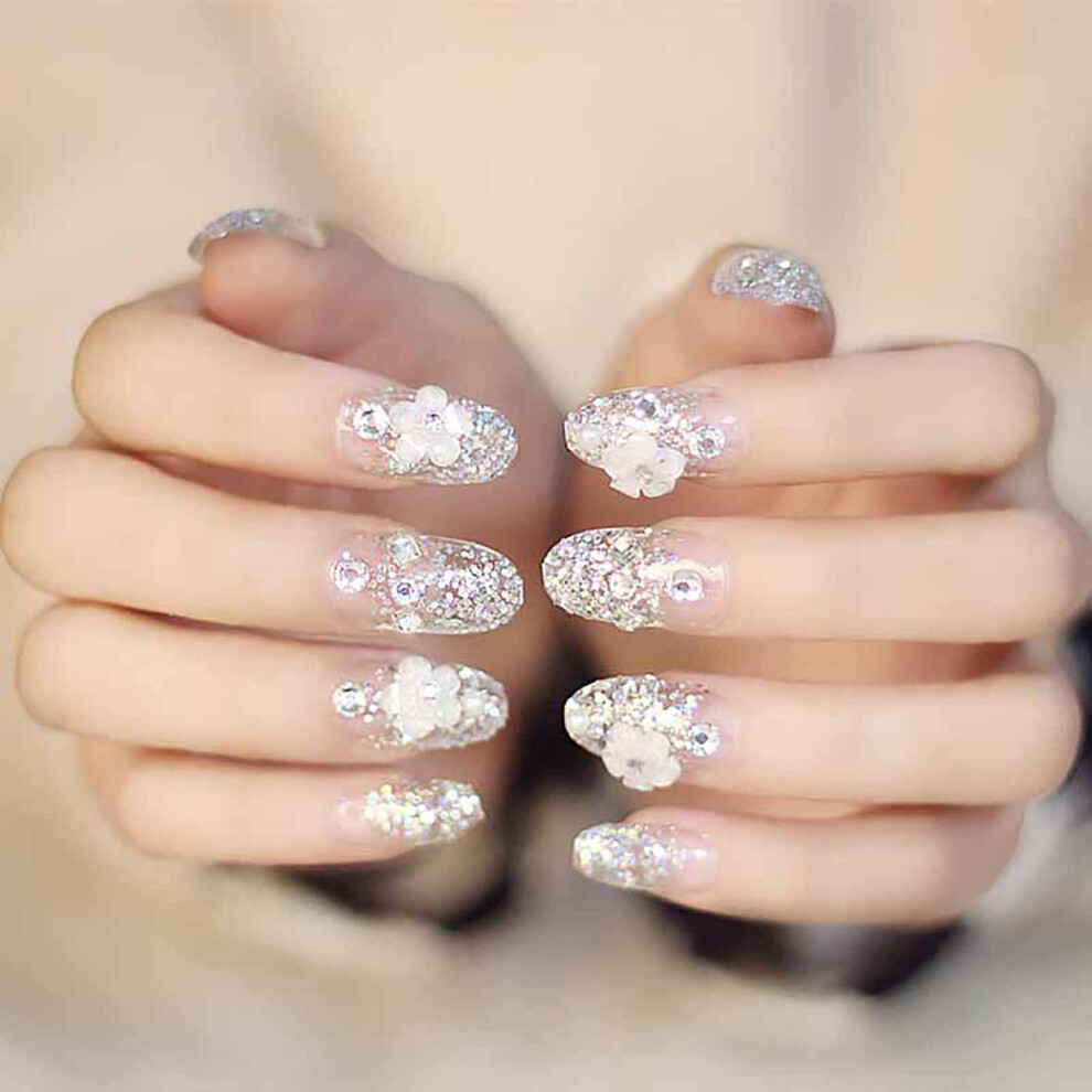 Phui-Pet-Supplies Shiny Glitter False Nails, Medium, Waterproof, Full Cover
