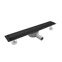 SaniteModar 70 cm Black Linear Shower Drain, 2-in-1 Tile Insert Panel Shower Drain with 360Siphon