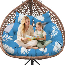 joomie Double Hanging Egg Chair Cushion Replacement Waterproof for Outdoor Patio Basket Egg Chairs