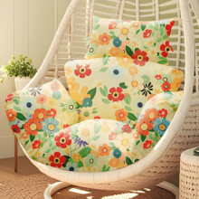 joomie Waterproof Egg Chair Cushion Replacement 119x79x13 cm Thicken Hanging Egg Swing Chair Cushion Indoor Outdoor Wicker Rattan Hammock Basket