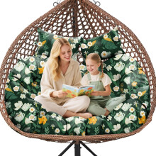 Double Hanging Egg Chair Cushion Replacement Waterproof for Outdoor Patio Basket Egg Chairs