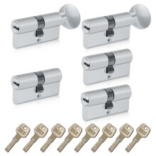 SEPOX Euro Cylinders Lock Set 3 Double + 2 Thumb-Turn Cylinders (Keyed Alike), 60mm(30/30),High Security 6 Pin
