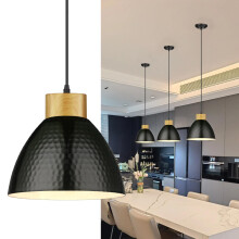 Seruno X Black Pendant Light Fitting with Metal Shade, 140CM Adjustable Cable, E27 Lamp Holer Light Pendant, Ceiling Lighting Fixtures for Kitchen