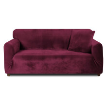 Teynewer Thick Velvet Sofa Covers 1 2 3 4 Seater High Stretch Non-Slip Couch Cover Elastic Furniture Protector Plush Sofa Slipcovers with 1
