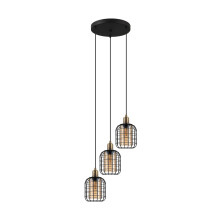 EGLO Pendant Lighting Chisle, 3 Lamp Ceiling Light Fixture in Industrial Style for Dining and Living Rooms