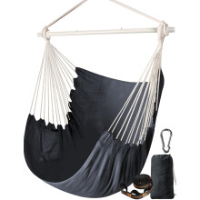 Chihee Hammock Chair Swing Chair Strong Metal Collapsible Spreader Bar Portable Hanging Chair Max 330 lbs Comfy Seat Patio Lawn Chair Cotton Blended