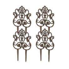 Dehner Bed Mount Dove Nostalgic, 4 Pieces, each about 35 x 21.5 x 1 cm, Cast Iron, Noble Rust Colour