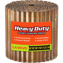 LAVEVE Corrugated Metal Garden Edging 6" x 40Ft, Landscape Edging Border for Lawn, Flower Bed, Garden Fence, Paver Edging (Pre-Rusted)