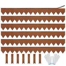 JonesHouseDeco 6M L x 14cm H Corten Steel Lawn Edging Border, Metal Landscape Edging with Protective Rubber Strip