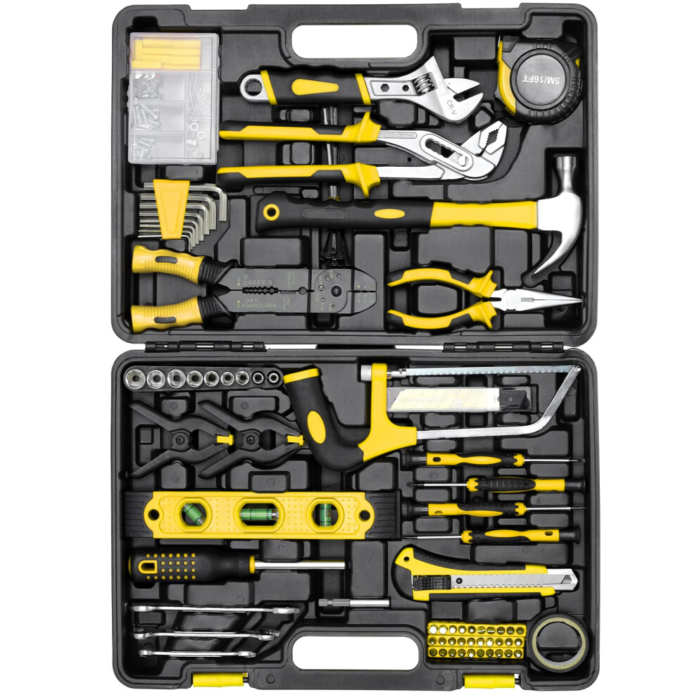 Tlgreen 218 Piece Tool Kit, Professional Mechanic Tool Set With Portable Toolbox, Saw, Adjustable Wrench, Socket Set 5051227714657